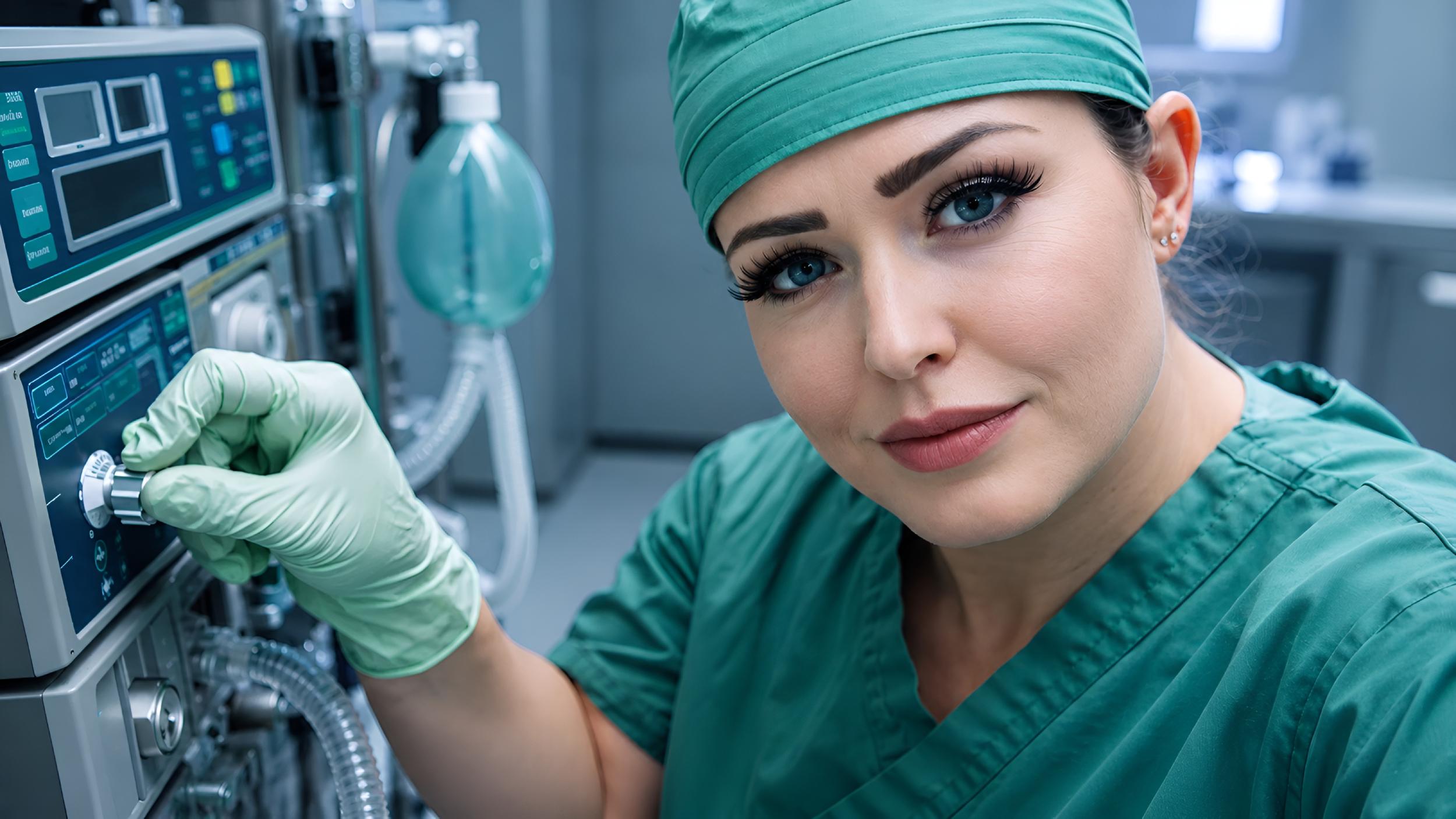 Sedation fantasy and sleepy medical play with anesthesia fetish mask